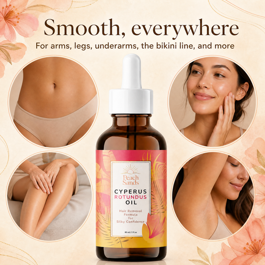 Peach Sands™ Cyperus Rotundus Oil: Organic Hair Removal